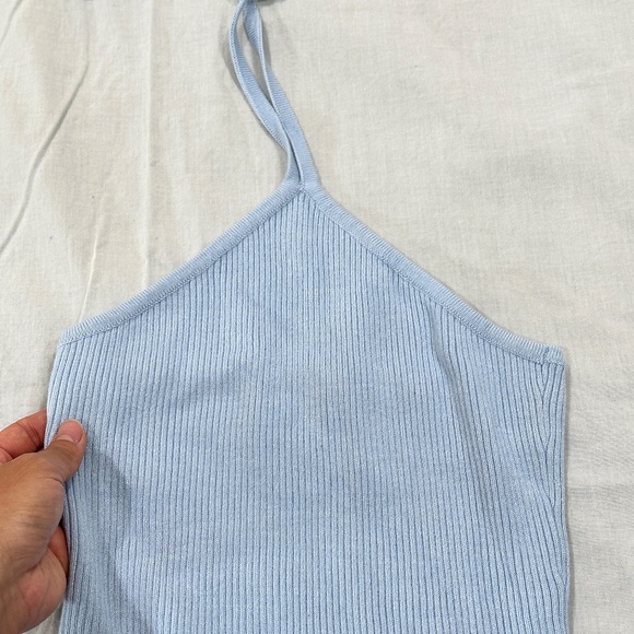 FULL TILT RIBBED SOLID HALTER DRESS - Picture 5 of 8